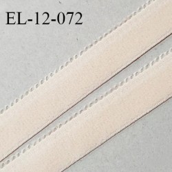 Elastique 12 mm lingerie haut de gamme couleur rose doré fabriqué en France largeur 12 mm + 2 mm picots prix au mètre