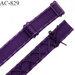 Bretelle lingerie SG 19 mm haut de gamme couleur chianti laçage queue de souris finition avec 2 barrettes prix à l'unité