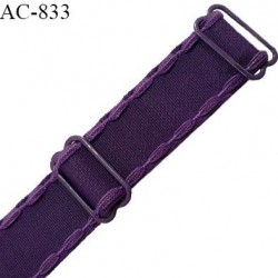 Bretelle lingerie SG 20 mm très haut de gamme couleur chianti aubergine finition avec 2 barrettes prix à l'unité