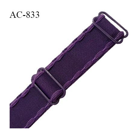 Bretelle lingerie SG 20 mm très haut de gamme couleur chianti aubergine finition avec 2 barrettes prix à l'unité
