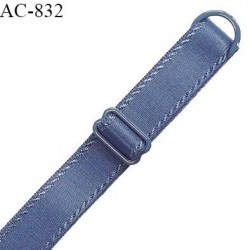 Bretelle 19 mm lingerie SG couleur encre bleue très haut de gamme finition avec 1 barrette + 1 anneau prix à la pièce