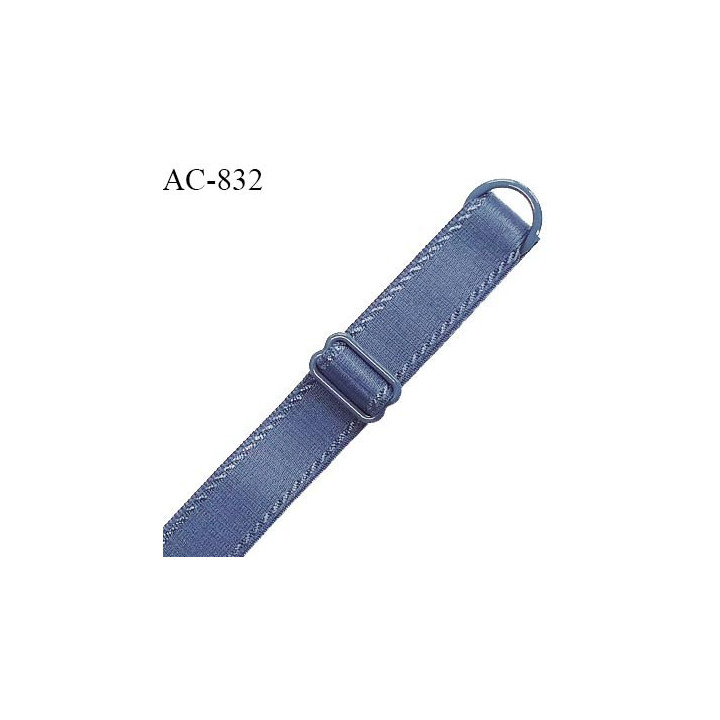 Bretelle 19 mm lingerie SG couleur encre bleue très haut de gamme finition avec 1 barrette + 1 anneau prix à la pièce