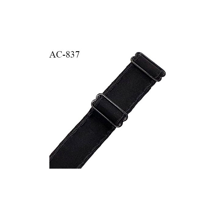 Bretelle lingerie SG 19 mm très haut de gamme couleur noir finition avec 2 barrettes prix à l'unité