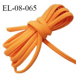 Cordon élastique 8 mm ou cache armature underwire casing galon couleur orange lycra extensible diamètre 8 mm prix au mètre