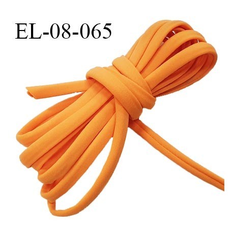 Cordon élastique 8 mm ou cache armature underwire casing galon couleur orange lycra extensible diamètre 8 mm prix au mètre