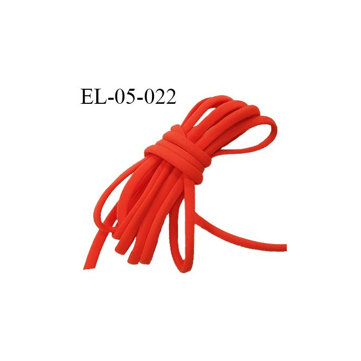 Cordon élastique 5 mm ou cache armature underwire casing galon couleur coquelicot lycra extensible diamètre 5 mm prix au mètre