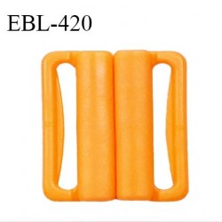 Boucle clip 20 mm attache réglette pvc spécial maillot de bain couleur orange mangue haut de gamme prix à l'unité