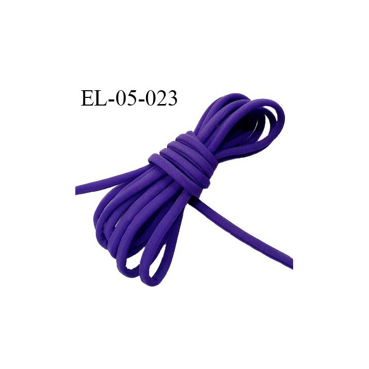 Cordon élastique 5 mm ou cache armature underwire casing galon couleur violet lycra extensible diamètre 5 mm prix au mètre