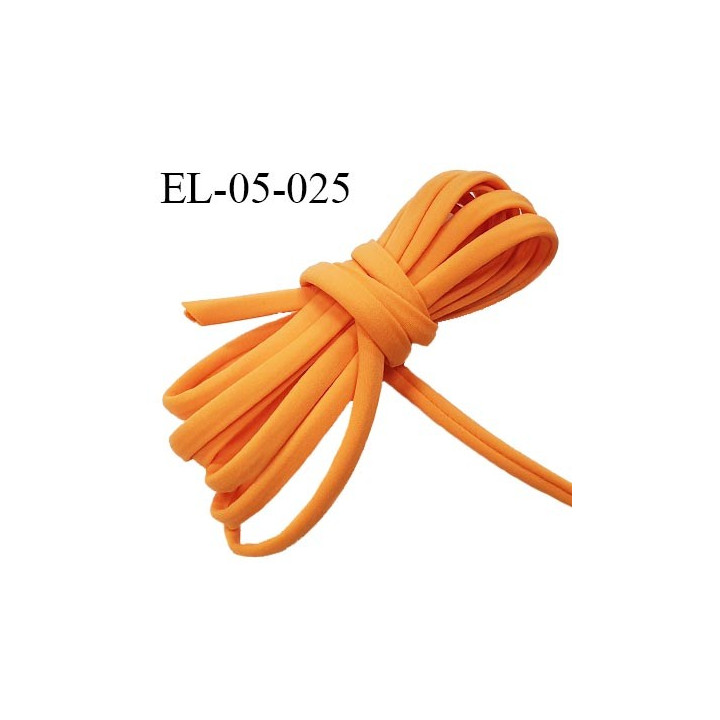 Cordon élastique 5 mm ou cache armature underwire casing galon couleur mangue lycra extensible diamètre 5 mm prix au mètre