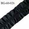 Biais galon 60 mm ruban élastique froufrou couleur noir effet satin largeur 60 mm prix au mètre