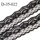 Dentelle 35 mm motifs fleurs couleur noir largeur 35 mm prix au mètre