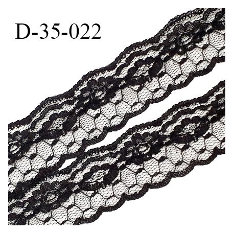 Dentelle 35 mm motifs fleurs couleur noir largeur 35 mm prix au mètre