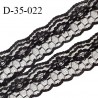 Dentelle 35 mm motifs fleurs couleur noir largeur 35 mm prix au mètre