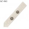 Décor lingerie cravate ruban damier 10 mm couleur écru avec boutons métal largeur 10 mm longueur 55 mm prix à l'unité