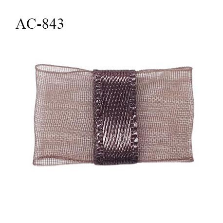 Noeud lingerie 20 mm haut de gamme en mousseline mate et centre satin couleur macchiato largeur 20 mm prix à l'unité