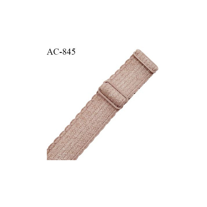 Bretelle lingerie SG 24 mm très haut de gamme couleur noisette finition avec 2 barrettes métal thermolaqué prix à l'unité
