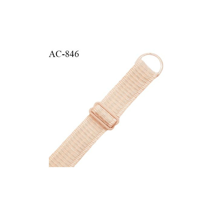 Bretelle lingerie SG 19 mm très haut de gamme couleur champagne rosé avec 1 barrette et 1 anneau prix à l'unité