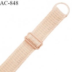 Bretelle lingerie SG 16 mm très haut de gamme couleur champagne rosé avec 1 barrette et 1 anneau prix à l'unité