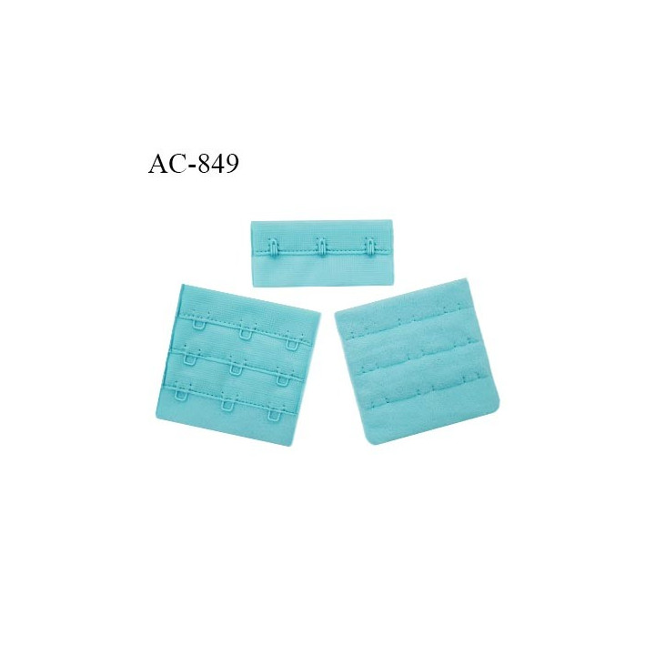 Agrafe 57 mm attache SG haut de gamme couleur bleu horizon 3 rangées 3 crochets fabriqué en France prix à l'unité