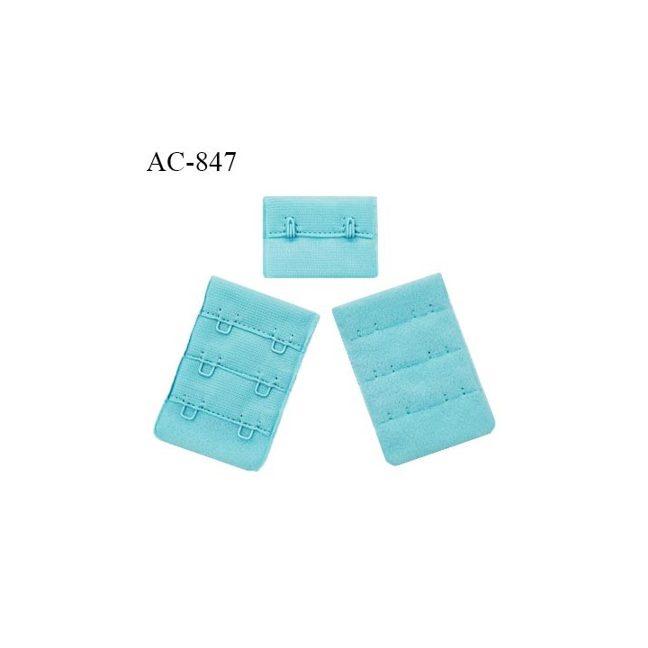 Agrafe 38 mm attache SG haut de gamme couleur bleu horizon 3 rangées 2 crochets fabriqué en France prix à l'unité
