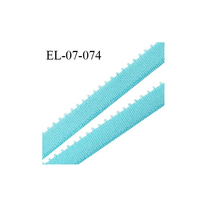 Elastique 7 mm bretelle et lingerie couleur bleu horizon largeur 7 mm haut de gamme Fabriqué en France prix au mètre