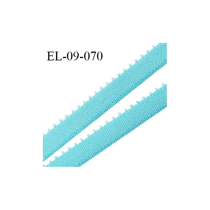 Elastique 9 mm bretelle et lingerie couleur bleu horizon largeur 9 mm haut de gamme Fabriqué en France prix au mètre