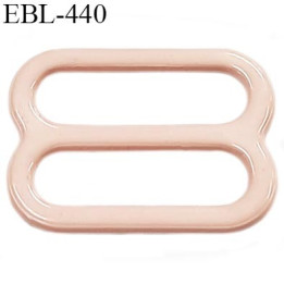 Boucle de réglage 12 mm  réglette métal laqué rosé chair brillant pour soutien gorge largeur intérieur 12 mm  haut de gamme