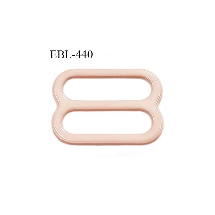 Boucle de réglage 12 mm  réglette métal laqué rosé chair brillant pour soutien gorge largeur intérieur 12 mm  haut de gamme