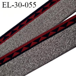 élastique 30 mm spécial lingerie, sport  caleçon couleur gris chiné bordeaux et bleu marine oeko-tex prix au mètre