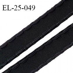 Elastique 24 mm bretelle et lingerie avec surpiqûres couleur noir forte élasticité fabriqué en France prix au mètre