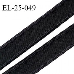 Elastique 24 mm lingerie avec surpiqûres couleur noir forte élasticité fabriqué en France prix au mètre