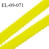 Elastique picots 9 mm couleur jaune fluo un côté brillant et un côté doux haut de gamme superbe largeur 9 mm prix au mètre