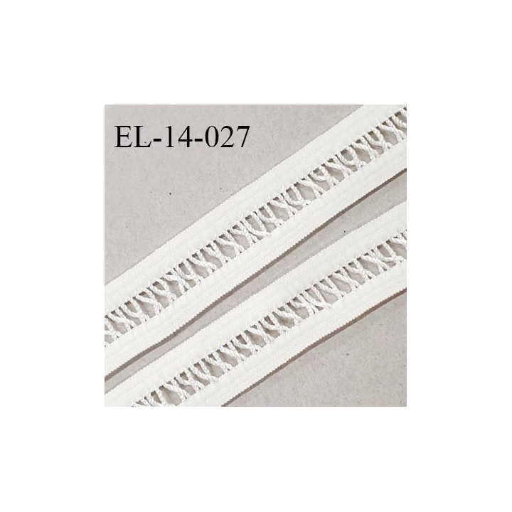 Elastique 14 mm lingerie entre-deux croisillons couleur blanc haut de gamme largeur 14 mm prix au mètre