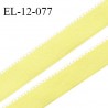 Elastique 12 mm lingerie haut de gamme couleur jaune citron fabriqué en France largeur 12 mm + 2 mm picots prix au mètre