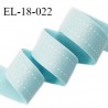 Elastique 18 mm lingerie et bretelle haut de gamme brillant couleur bleu lagon avec surpiqûres blanches prix au mètre