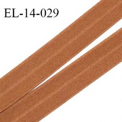 Elastique lingerie 14 mm pré plié haut de gamme fabriqué en France couleur camel largeur 14 mm prix au mètre