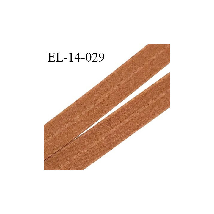Elastique lingerie 14 mm pré plié haut de gamme fabriqué en France couleur camel largeur 14 mm prix au mètre