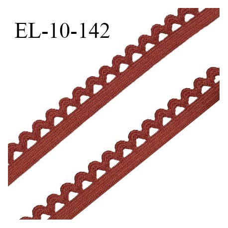 Elastique 10 mm picot lingerie couleur rouille largeur 10 mm haut de gamme Fabriqué en France prix au mètre