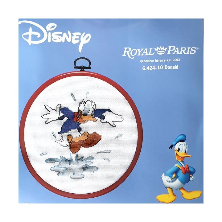kit à broder ROYAL PARIS avec tambour Donald Disney