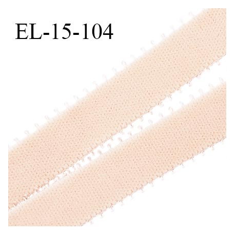 Elastique picot 15 mm couleur rose glacé haut de gamme superbe largeur 15 mm prix au mètre