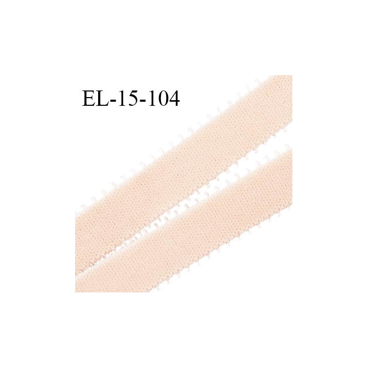 Elastique picot 15 mm couleur rose glacé haut de gamme superbe largeur 15 mm prix au mètre
