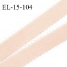 Elastique picot 15 mm couleur rose glacé haut de gamme superbe largeur 15 mm prix au mètre