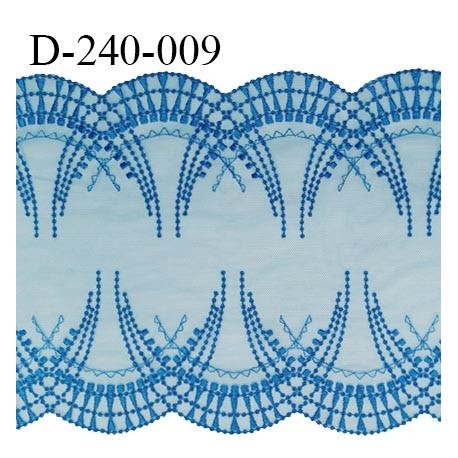 Dentelle broderie 24 cm très haut de gamme couleur bleu royal très belle prix pour un mètre