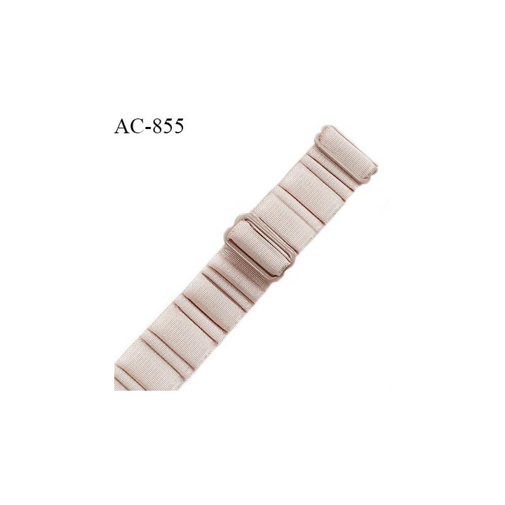 Bretelle 16 mm lingerie SG haut de gamme couleur brume rosée finition avec 2 barrettes prix à la pièce
