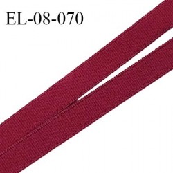 Elastique 8 mm lingerie haut de gamme fabriqué en France couleur bordeaux élastique souple largeur 8 mm prix au mètre