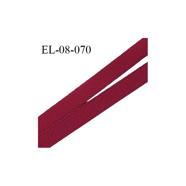 Elastique 8 mm lingerie haut de gamme fabriqué en France couleur bordeaux élastique souple largeur 8 mm prix au mètre