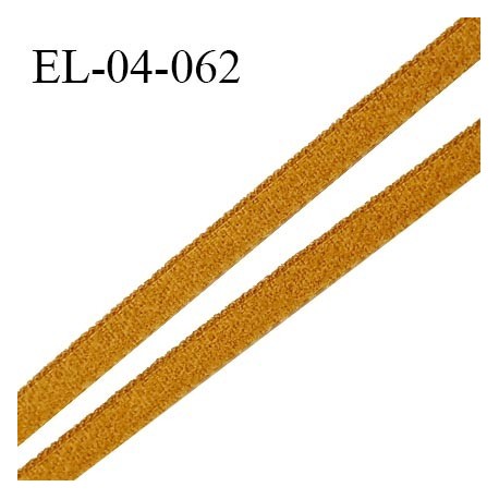 Elastique 4 mm fin spécial lingerie élastique souple style velours couleur moutarde fabriqué en France prix au mètre