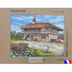 Canevas à broder 50 x 65 cm marque MARGOT création de Paris LA FERME DE LA FORET fabrication française