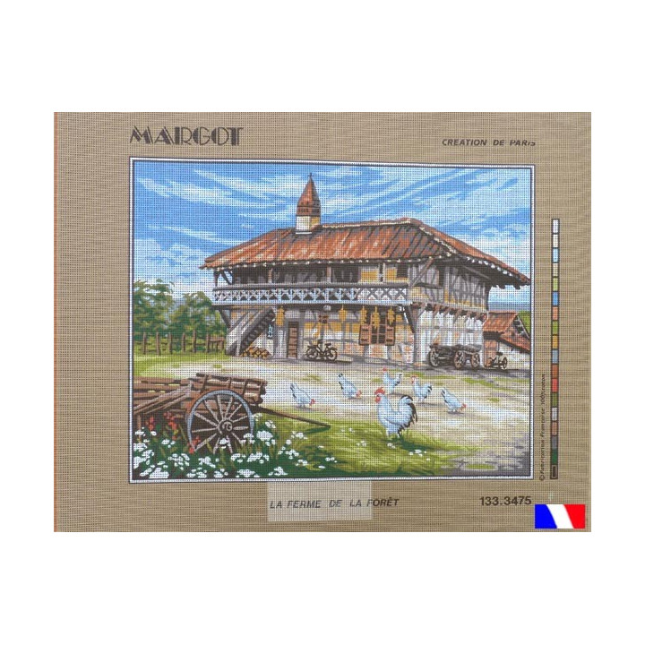Canevas 50 x 65 cm marque MARGOT création de Paris LA FERME DE LA FORET fabrication française