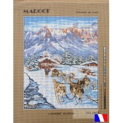 Canevas à broder 50 x 65 cm marque MARGOT création de Paris L'ODYSSEE BLANCHE fabrication française